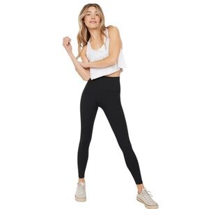 OFFLINE By Aerie Goals High Rise Leggings Black Raw Hem Mesh Size/7-8 SMALL